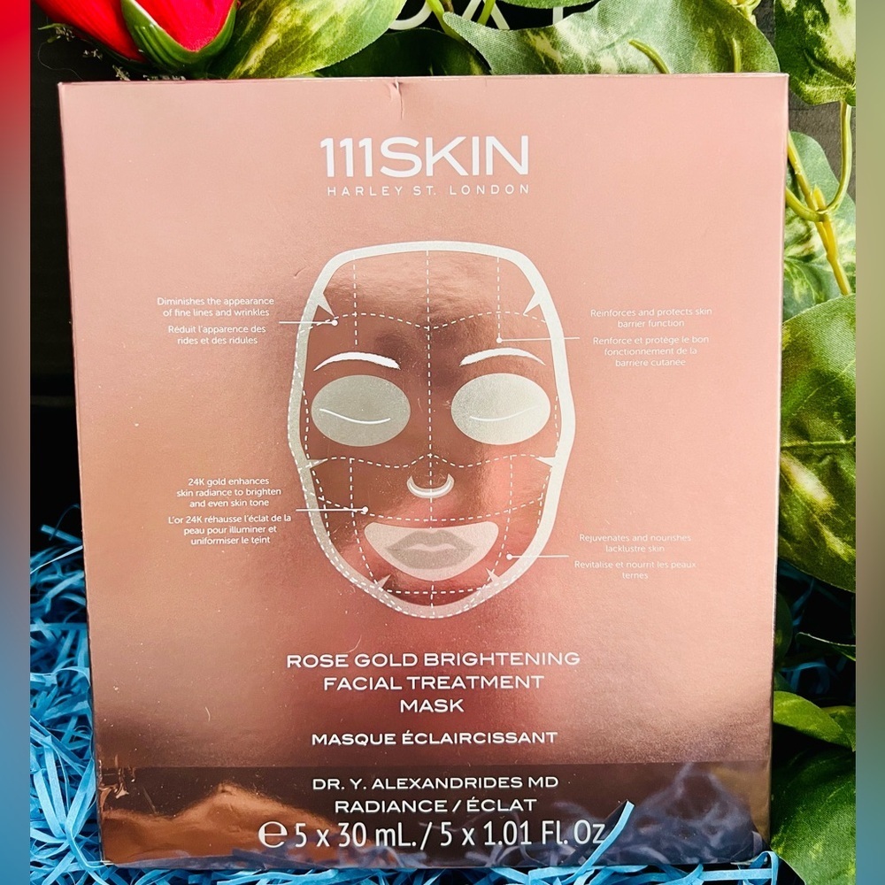 NIB 111SKIN Rose Gold Brightening Facial Treatment Masks x5 Individually Sealed